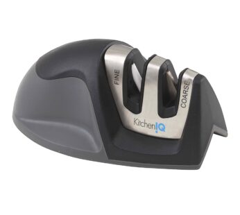 KitchenIQ 50009 Edge Grip 2-Stage Knife Sharpener, Black, Coarse & Fine Sharpeners, Compac