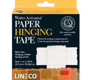 Lineco, Archival Water Activated Paper Hinging Tape, Acid-Free with Neutral pH, for Hingin