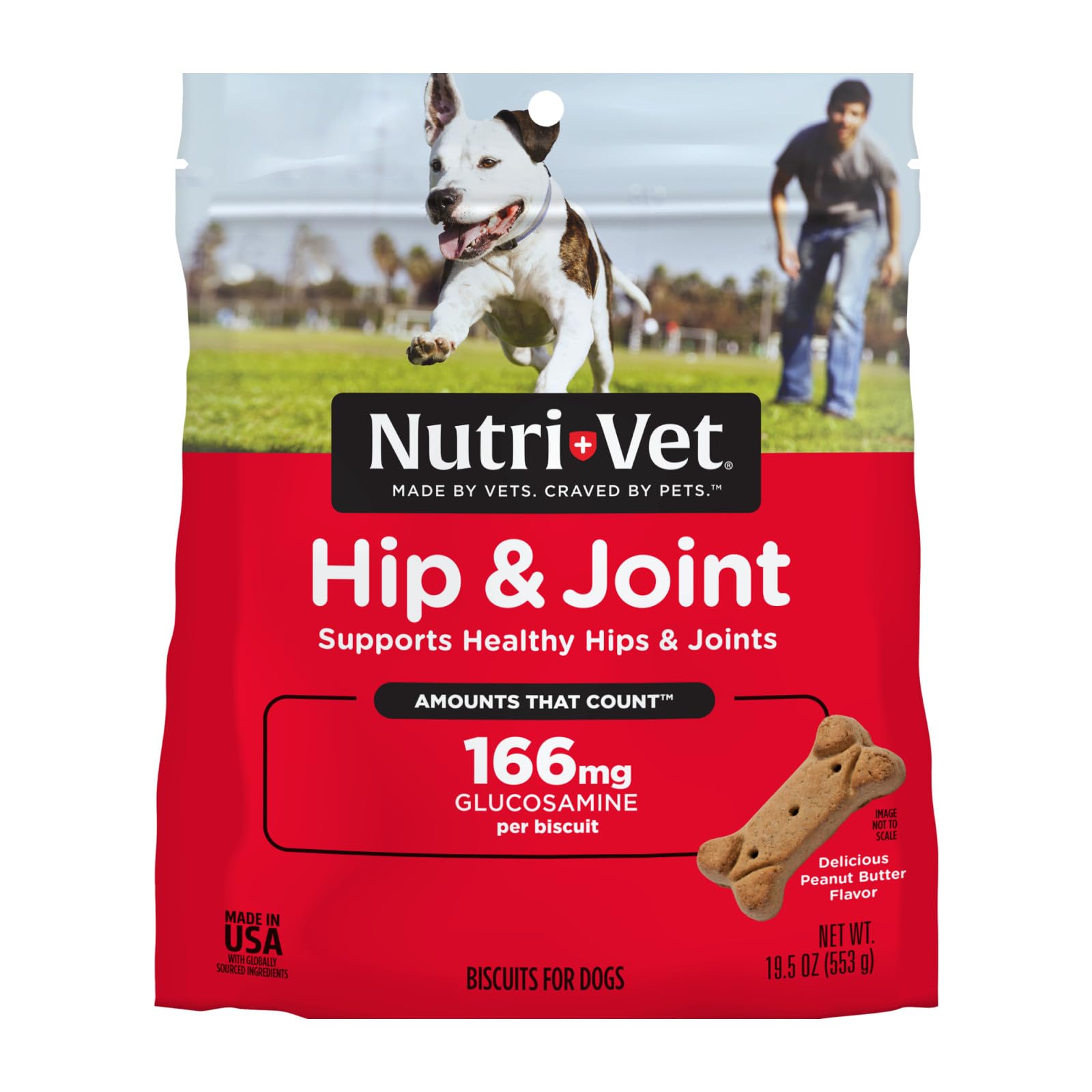 Nutri-Vet Hip & Joint Biscuits for Dogs - Tasty Dog Glucosamine Treat & Dog Joint Suppleme