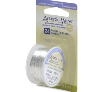 Artistic Wire-Colored Wire, 24 Gauge 10 Yards/Pkg, Natural Non-Tarnish Silver