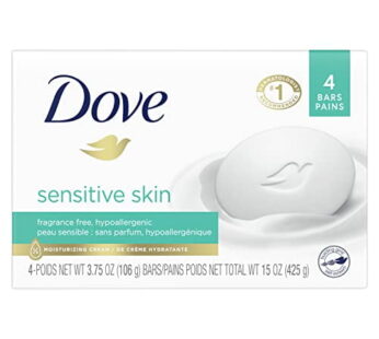 Dove Beauty Bar More Moisturizing Than Bar Soap for Softer Skin, Fragrance Free, Hypoaller