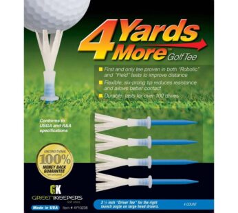 Green Keepers 4 Yards More Golf Tee , 3 1/4 Inch, Blue, 4 Count (Pack of 1)