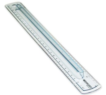 Westcott 00402 Smoke Gray Plastic Ruler with Finger Grip, 12 Inch