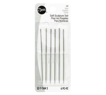 Dritz 56D Doll Hand Needles, Soft Sculpture, 3-Inch (6-Count),Nickel