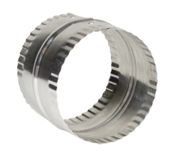 Deflecto 4? Duct Connector, Aluminum with Bead and Crimp, Silver, 3? long (DAC4C)
