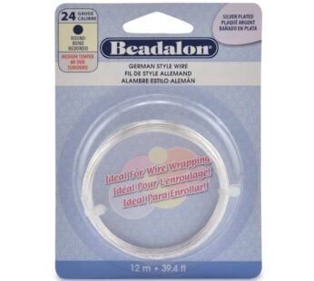 Beadalon German Style Wire for Jewelry Making, Round, Silver Plated, 24 Gauge, 39.4 ft