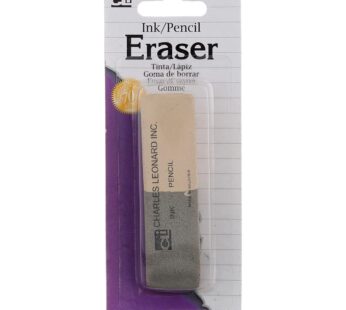 Charles Leonard 2 Sided Ink and Pencil Eraser, Gray/White (80795)