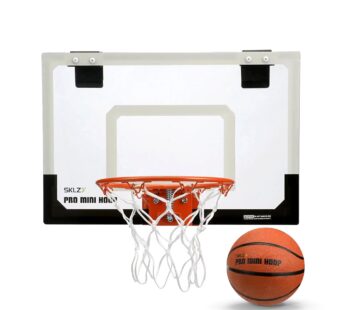 SKLZ 18″ Mini Basketball Hoop with Shatterproof Backboard, Breakaway Rim, Heavy Duty Net,