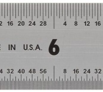 Mitutoyo 182-125, Steel Rule, 12″/300mm ( 1/32, 1/64″, 1mm, 0.5mm), 3/64″ Thick X 1″ Wide,