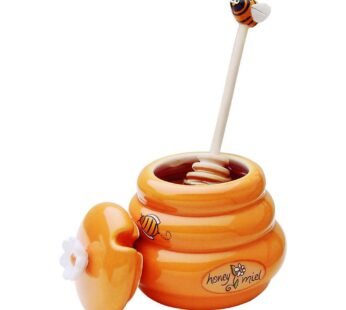 Joie Ceramic Beehive Honey Pot and Wooden Dipper, Mini