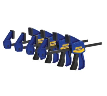 IRWIN QUICK-GRIP 1964758 One-Handed Mini Bar Clamp 4 Pack, 6″