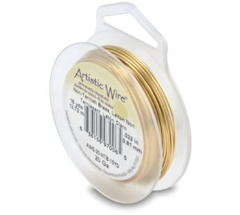 Artistic Wire 20 Gauge Tarnish Resistant Brass Craft Jewelry Wrapping Wire, Gold Color, 15