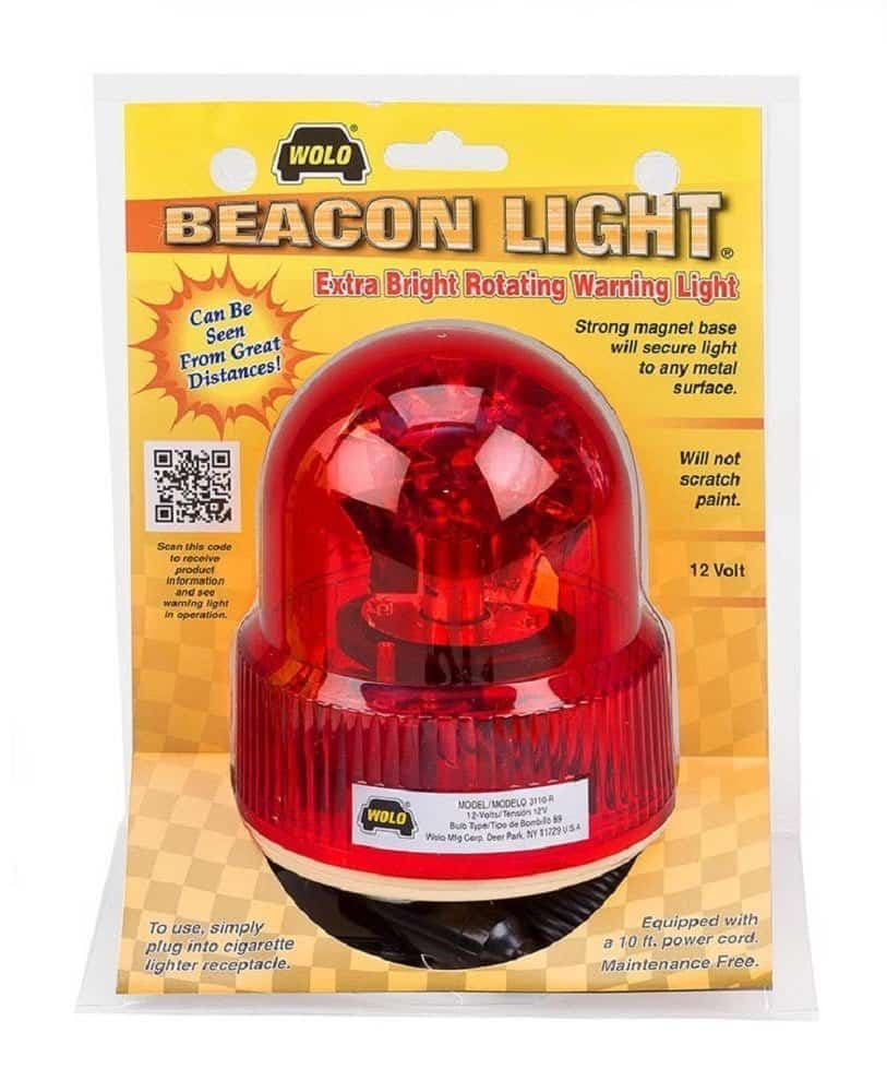 Wolo (3110-R) Beacon Light Rotating Emergency Warning Light - 12 Volt, Red Lens - Image 2