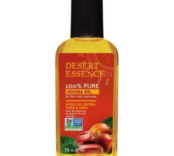 Desert Essence 100% Pure Jojoba Oil – 2 Fl Oz – Haircare & Skincare Essential Oil – Suitab