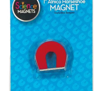 Dowling Magnets Alnico Horseshoe Magnet (One 1 Inch High Red Small Magnet) and One Keeper.