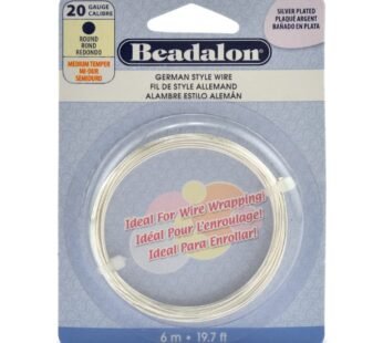 Beadalon German Style Wire for Jewelry Making, Round, Silver Plated, 20 Gauge, 19.7 ft