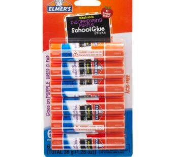 Elmer’s Disappearing Purple School Glue, Washable, 6 Pack, 0.21-ounce sticks