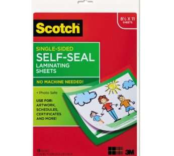 Scotch LS854SS10 Self-Sealing Laminating Sheets, 6.0 mil, 9 x 12 (Pack of 10)