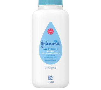 Johnson’s Baby Naturally Derived Cornstarch Baby Powder with Aloe and Vitamin E for Delica