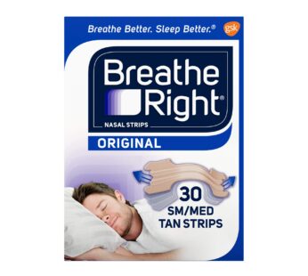 Breathe Right Nasal Strips Original Tan Small/Medium 30 ea (Pack of 2)