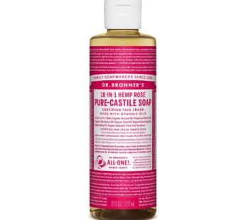 Dr. Bronner’s – Pure-Castile Liquid Soap (Rose, 8 ounce) – Made with Organic Oils, 18-in-1
