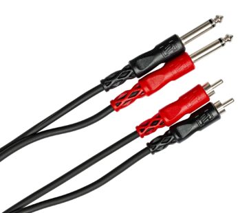 Hosa CPR-201 Dual 1/4″ TS to Dual RCA Stereo Interconnect Cable, 1 Meter