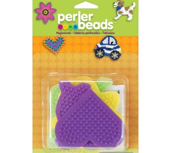 Perler Small Fun Shaped Pegboards for Fuse Beads, Assorted, 8.5 x 5.25 x 2, Pack of 5