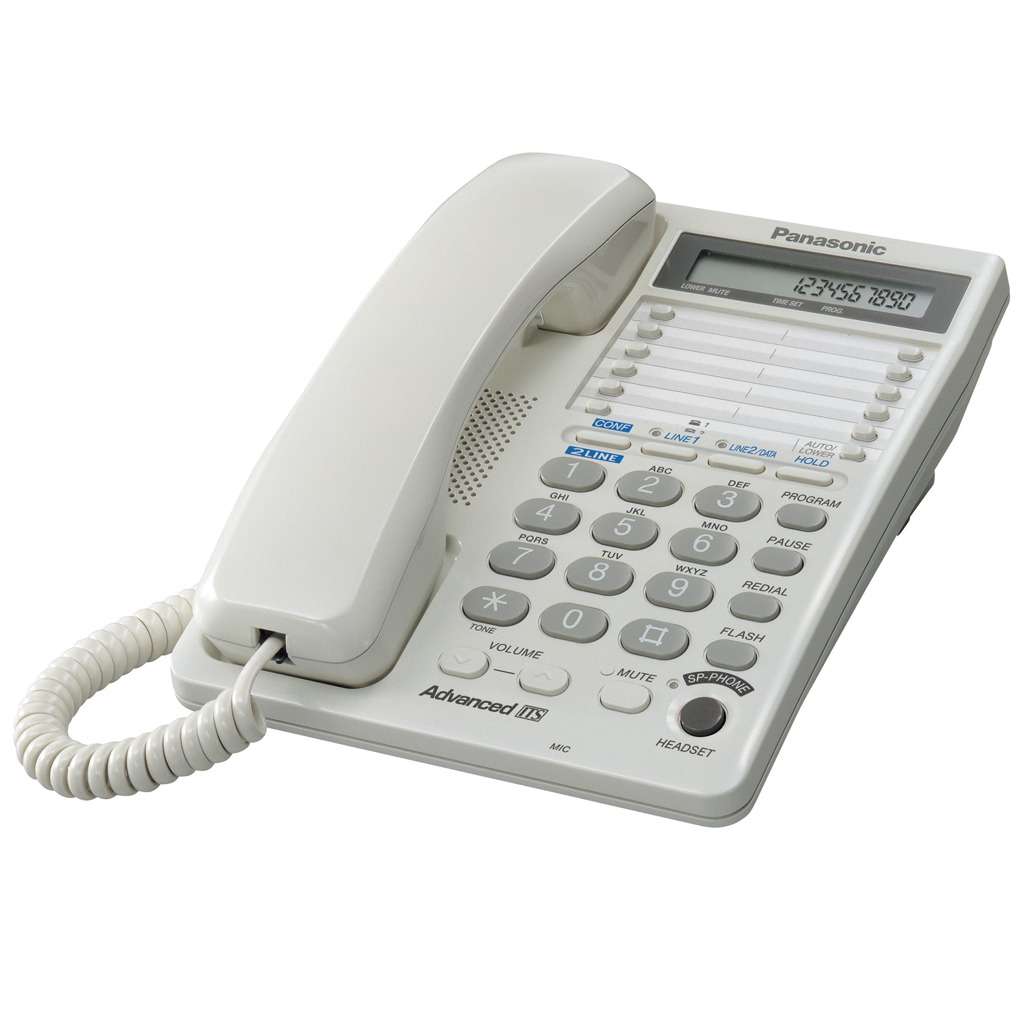 Panasonic 2-Line Integrated Corded Telephone System with 16-Digit LCD, Speakerphone, Clock