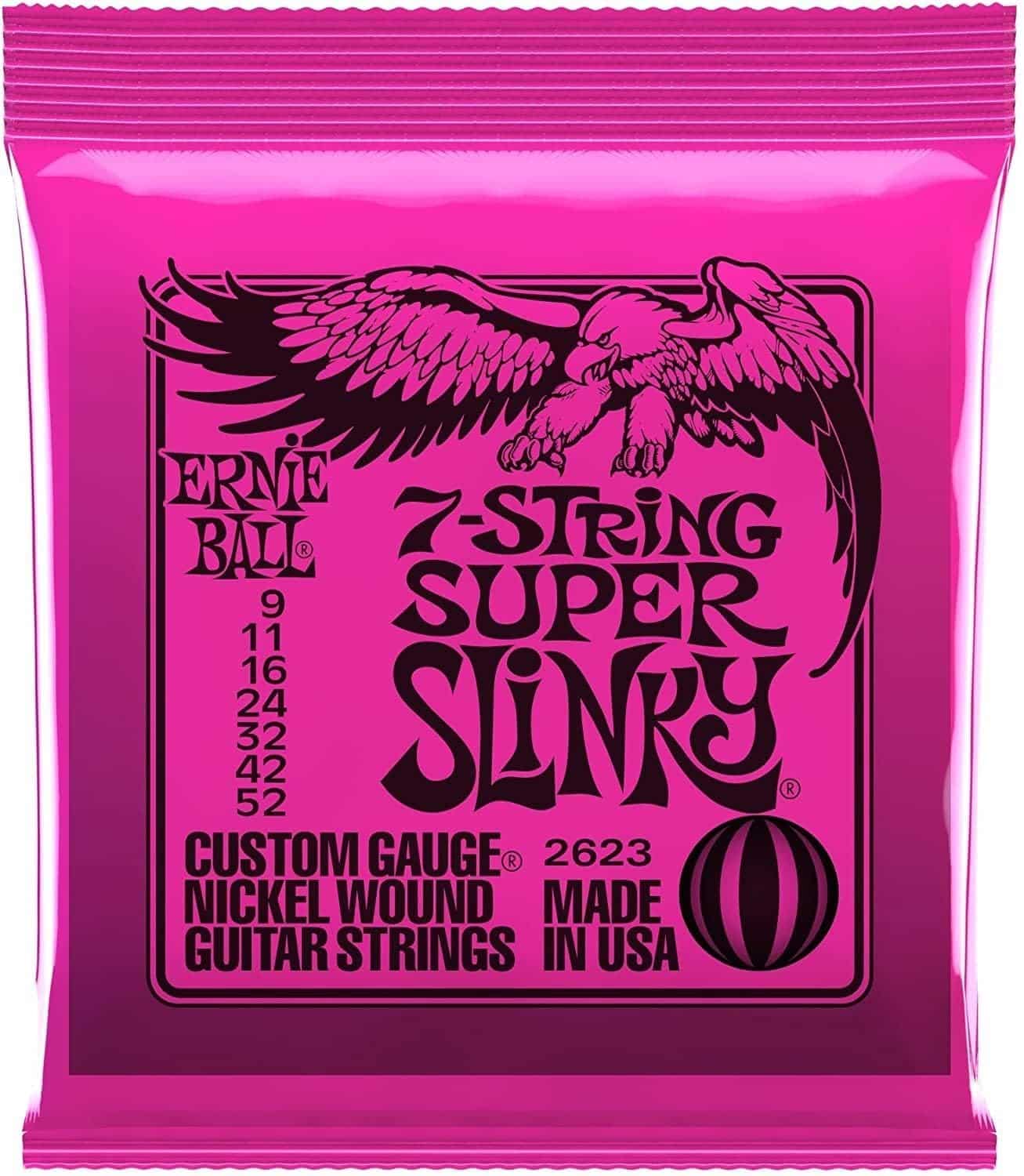 Ernie Ball 7-String Super Slinky Nickel Wound Electric Guitar Strings, 9-52 Gauge (P02623) - Image 3