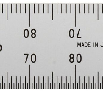 Mitutoyo 182-111, Steel Rule, 150mm, (1mm, 1/2mm), 1.2mm Thick X 19mm Wide, Satin Chrome F