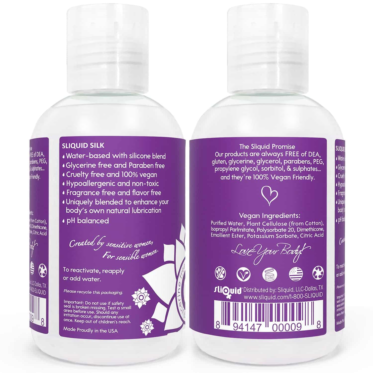 Sliquid Silk Intimate Lubricant - Silicone & Water-Based Lube Blend for Women/Men/Couples, - Image 2