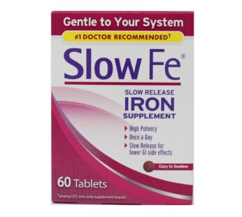 Slow Fe, High Potency Iron 45 mg, Slow Release – 60 Tablets