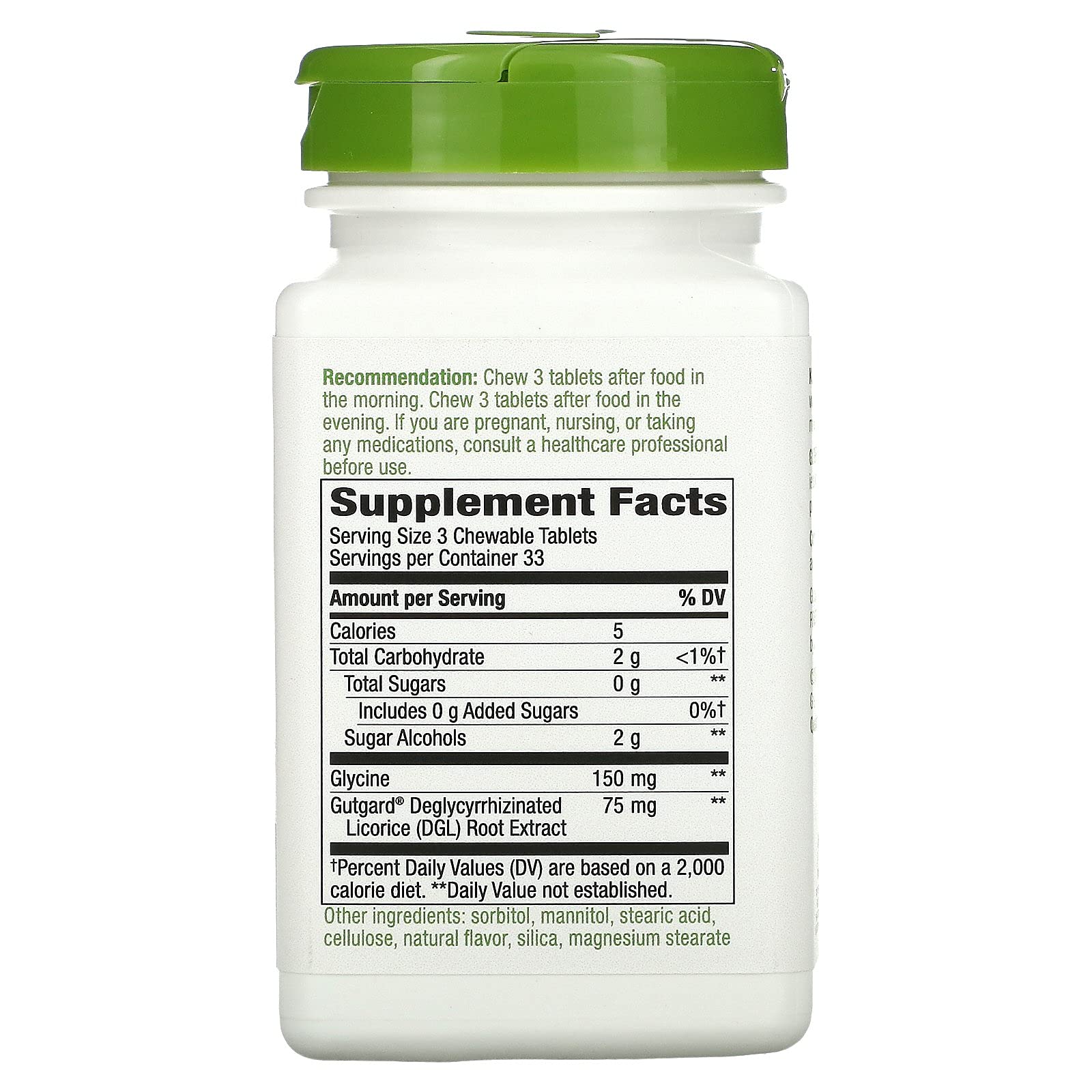 Nature's Way, DGL (Without Fructose), 100 Chewable Tablets - Image 2