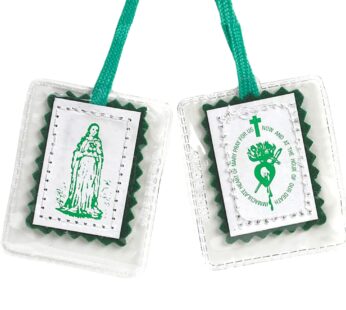 Religious Gifts Immaculate Heart of Mary Green Laminated Scapular, 18 1/2 Inch