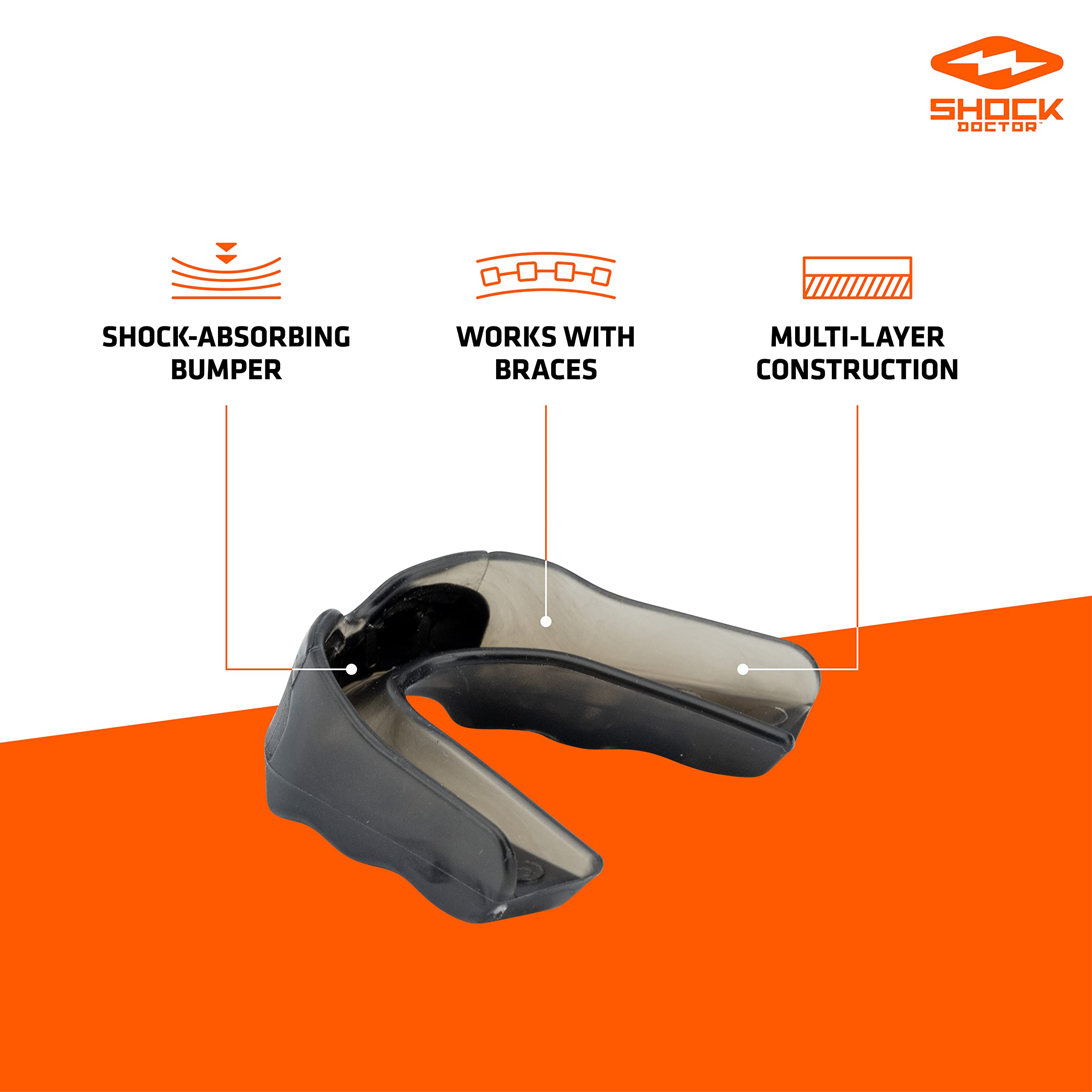 Shock Doctor Pro Mouth Guard, Shock Absorbing Mouth Protection, Custom Fit, Adult & Youth - Image 3