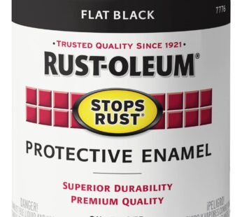 Rust-Oleum 7776502 Protective Enamel Paint Stops Rust, 32-Ounce, Flat Black, 1 Quarts (Pac