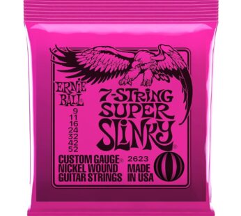 Ernie Ball 7-String Super Slinky Nickel Wound Electric Guitar Strings, 9-52 Gauge (P02623)