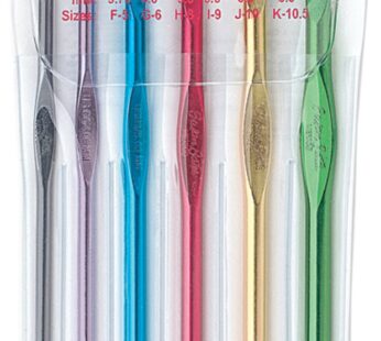 Susan Bates Silvalume Crochet Hook Set in Pouch Sizes F, G, H, I, J, K