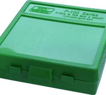 MTM P-100-9-10 100 Round Flip-Top Ammo Box 380/9MM Cal (Green)
