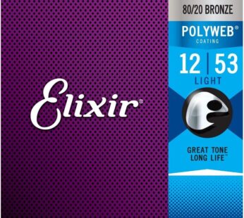 Elixir Strings, Acoustic Guitar Strings, 80/20 Bronze with POLYWEB Coating, Longest-Lastin