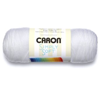 Caron Simply Soft Solids Yarn (4) Medium Gauge 100% Acrylic – 6 oz – White – Machine Wash