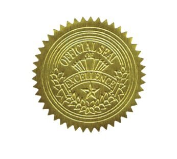 Geographics Gold Foil Award Certificate Seals, Embossed Official Seal of Excellence, 2 inc