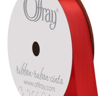 Berwick 062050 5/8″ Wide Single Face Satin Ribbon, Red, 6 Yds