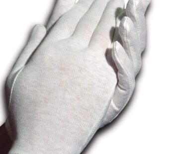 Cara Moisturizing Eczema 100% Premium Cotton Gloves, Large, White, 1 Pair