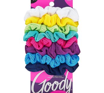 Goody Ouchless Womens Hair Scrunchie – 8 Count, Assorted Rainbow – Suitable for All Hair T