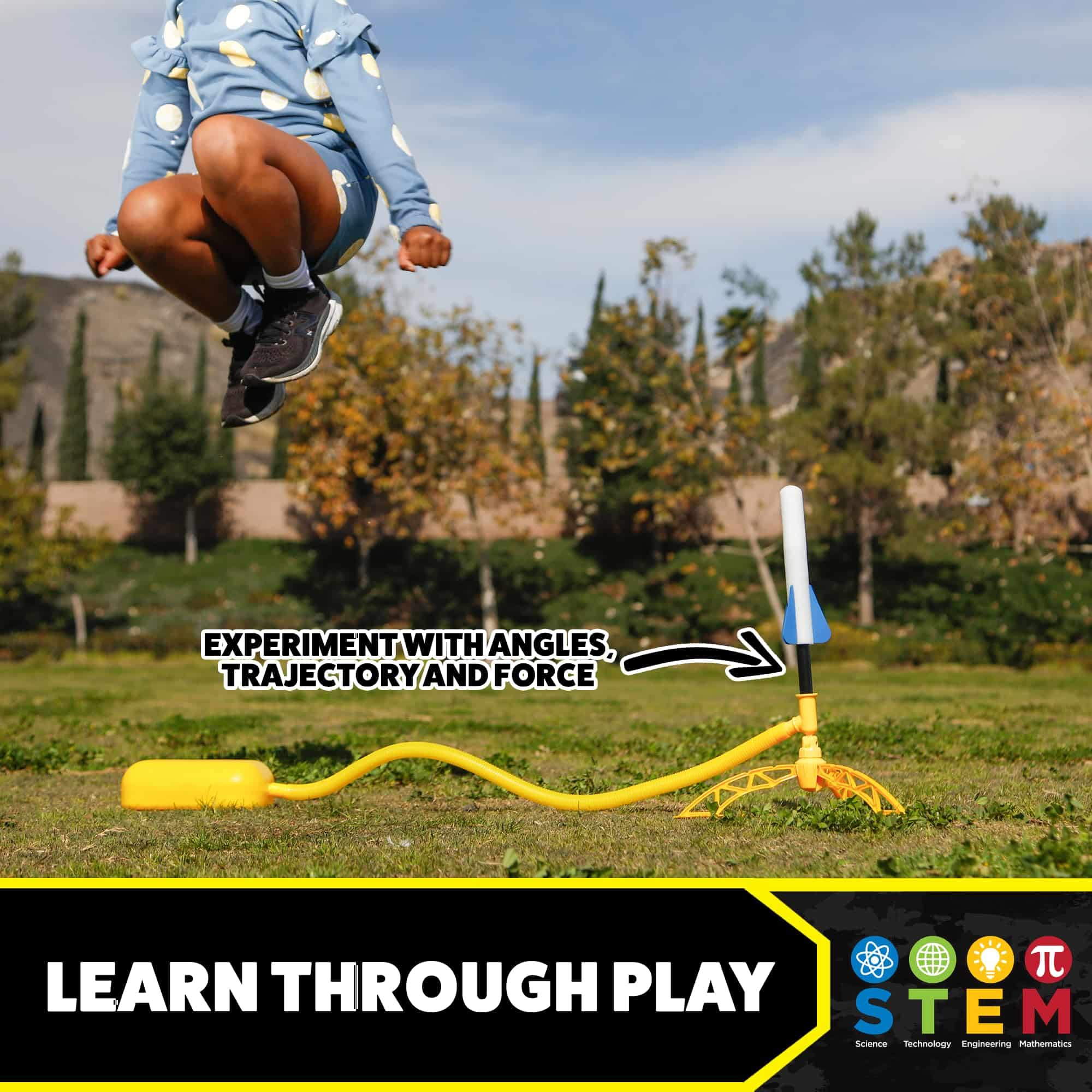 Stomp Rocket Jr Glow Rocket Launcher for Kids - 4 Glow-in-The-Dark Rockets - Outdoor Fun T - Image 4