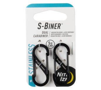 Nite Ize S-Biner Dual Carabiner Stainless Steel, Size 1, Black, 2 count (Pack of 1)