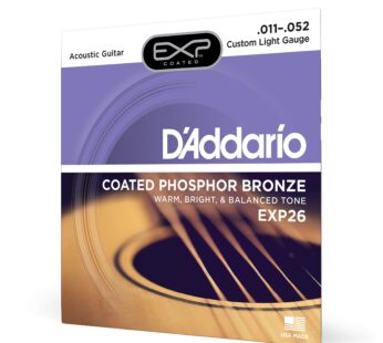 D?Addario EXP26 Coated Phosphor Bronze Acoustic Guitar Strings, Light, 11-52 ? Offers a Wa