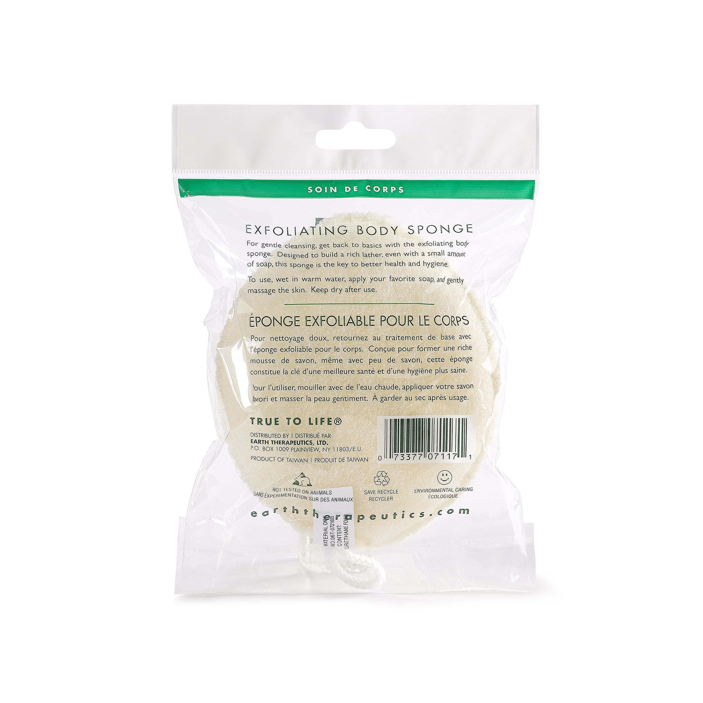 Earth Therapeutics Exfoliating Body Sponge - (1 Sponge) - Image 3