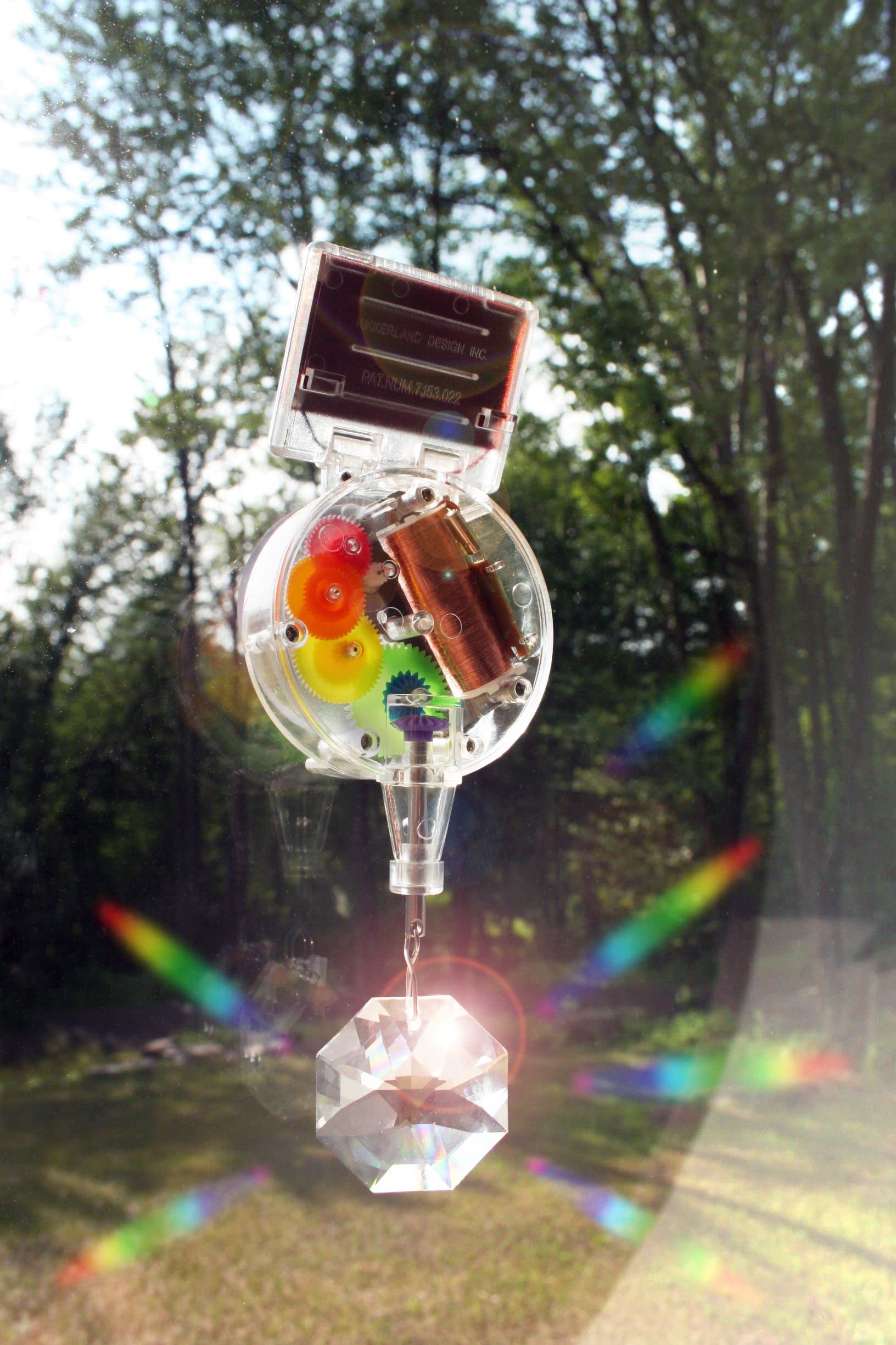 Kikkerland Solar Powered Rainbow Maker with Single Crystal, Solar-Powered Toy, Rainbow Pri - Image 3